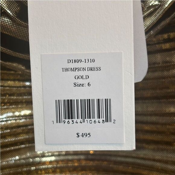 NWT LoveShackFancy Gold Mini Dress 6 - Picture 9 of 12